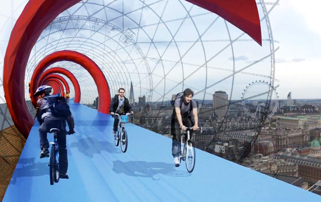 Neuvěřitelné SkyCycle. Jak vypadá Londýnská vize cyklostezek ...