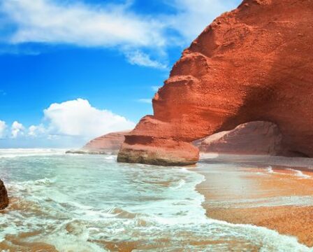 Maroko, pláž Legzira