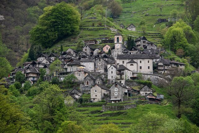 Švýcarsko, vesnička Corippo